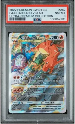 Pokemon TCG Charizard VSTAR 262 SWSH Promo Holo Card PSA 8 - Image 1
