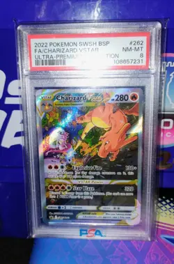 Pokemon TCG Charizard VSTAR 262 SWSH Promo Holo Card PSA 8 - Image 3