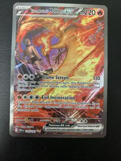 Pokemon TCG Team Rockets Moltres EX Holo Card 229/182 Sir Destined Rivals - Image 1