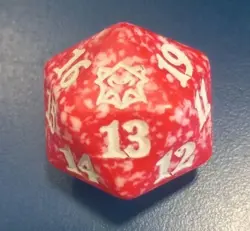 MTG d20 Spindown 20-sided Life Counter die dice Strixhaven Lorehold Red White - Image 1