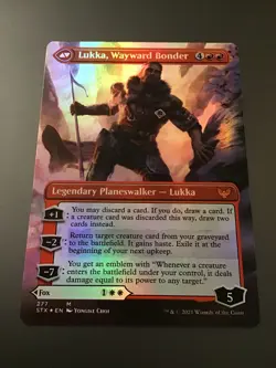MTG Strixhaven #277 Lukka Wayward Bonder / Mila Crafty Companion Borderless Foil - Image 1