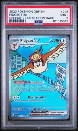 2023 POKEMON OBF EN-OBSIDIAN FLAMES SPECIAL ILLUSTRATION RARE PIDGEOT EX PSA 9 - Image 1