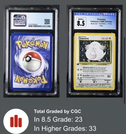 Pokemon Chaneira Chansey Holo 3/102 1st Edition Base Set German CGC 8.5 NM/MINT - Image 1
