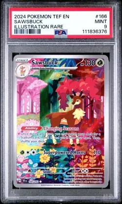 SAWSBUCK #166/162 PSA 9 Temporal Forces Illustration Rare Full Art 6376 - Image 1