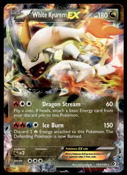 Pokemon TCG Boundaries Crossed #103/149 White Kyurem EX Holo NM - Image 1
