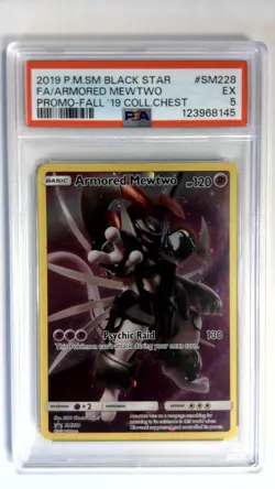 Pokemon Armored Mewtwo Collector Chest Promo SM228 PSA 5 - Image 1