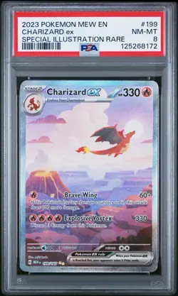 Pokemon TCG Scarlet & Violet Charizard EX 199/165 PSA 8 Special Illustration - Image 1