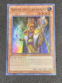 YuGiOh! - Qardan the Clear-Sighted PHHY-EN095 Super Rare 1st Edition Near Mint - Image 1