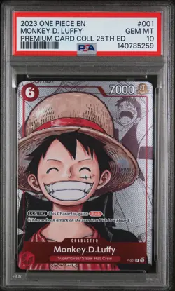 2023 One Piece Bandai Premium 25th Edition Monkey D. Luffy #001 PSA 10 GEM - Image 1