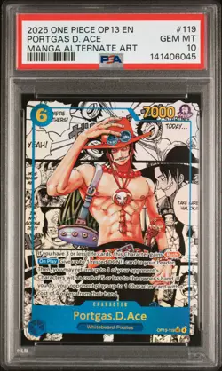 2025 ONE PIECE OP13-CARRYING ON HIS WILL #119 PORTGAS D. ACE PSA 10 - Image 1