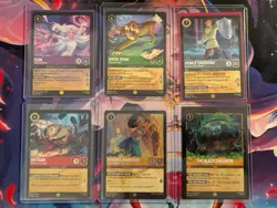 Disney Lorcana Legendary Bundle 6 Cards Elsa, Shere Khan, Prince, Black Cauldron - Image 1
