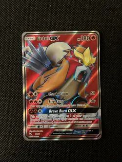 Pokemon Entei GX TCG Full Art Holo Card Shining Legends 71/73 Ultra Rare - Image 1