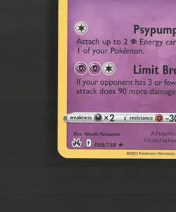 Mewtwo 059/159 Crown Zenith Holo Rare Pokemon Card NM - Image 5