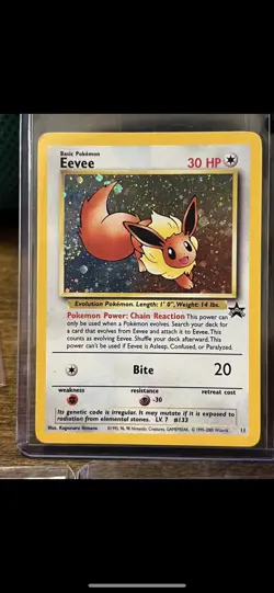 Pokemon TCG Eevee #11 Black Star Holo Promo Card 1999 WOTC - Image 1