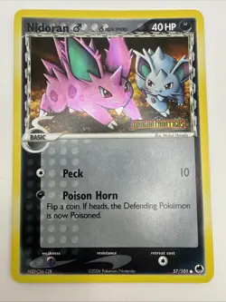 Nidoran (M) 57/101 EX Dragon Frontiers Reverse Holo Rare Stamped Pokemon Card - Image 3