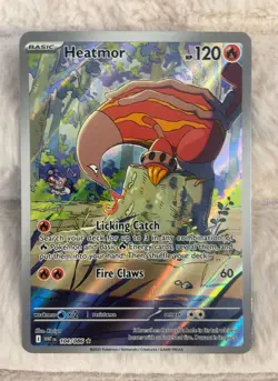 Pokemon Card Heatmor 104/086 SV: White Flare (WHT) Holo Illustration Rare NM - Image 1