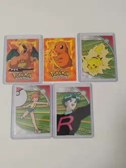 Pokemon Topps Vintage Pikachu/Butch/Misty Animation/Charmander First Movie Cards - Image 1