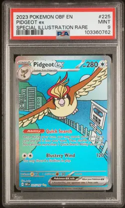 2023 POKEMON OBF EN-OBSIDIAN FLAMES SPECIAL ILLUSTRATION RARE PIDGEOT EX PSA 9 - Image 1