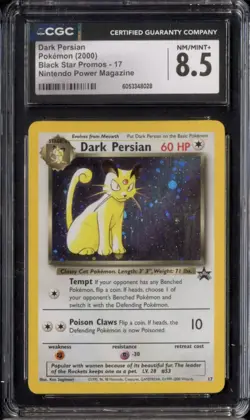 2000 Pokemon Nintendo Power Magazine Dark Persian Black Star Promos #17 CGC 8.5 - Image 1