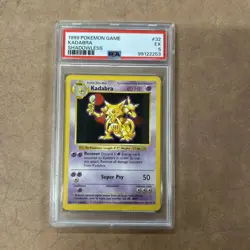 Graded PSA 5 1999 Pokemon Game Kadabra Shadowless #32 - Image 1