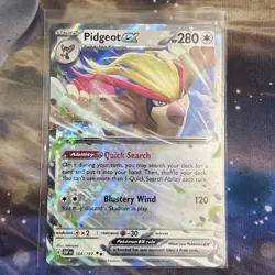 2023 Pokemon Obsidian Flames Pidgeot EX 164/197 Double Rare Holo - Image 2