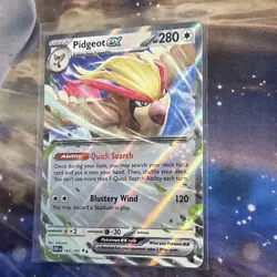 2023 Pokemon Obsidian Flames Pidgeot EX 164/197 Double Rare Holo - Image 3