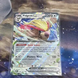 2023 Pokemon Obsidian Flames Pidgeot EX 164/197 Double Rare Holo - Image 5