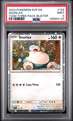 2024 POKEMON SVP EN-SV BLACK STAR PROMO #122 SNORLAX PSA 9 - Image 1