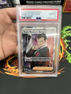 2025 POKEMON DRI EN-DESTINED RIVALS #225 ROCKET'S GIOVANNI ULTRA RARE PSA 10 - Image 1