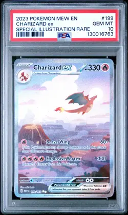 2023 POKEMON MEW EN-151 SPECIAL ILLUSTRATION RARE #199 CHARIZARD EX PSA 10 - Image 1