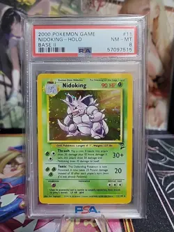 PSA 8 Nidoking Holo #11 Base Set 2 2000 Pokemon Game *swirl* - Image 1