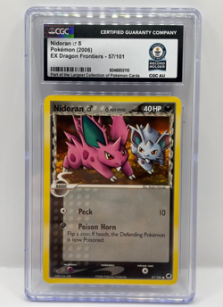 GUINNESS WORLD RECORDS 1/1 CGC! Nidoran 2006 EX Dragon Frontiers 57/101 Pokemon - Image 1