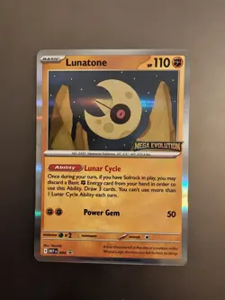 Pokemon TCG - Lunatone MEP 004 Mega Evolution Stamped Prerelease Promo - Image 1
