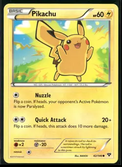 Pokemon - Pikachu Common XY Base Set 42/146 MP - Image 1