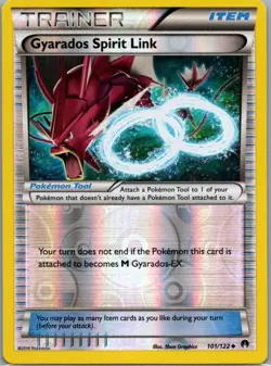 2x POKEMON GYARADOS SPIRIT LINK 101/122 REV HOLO & REGULAR TRAINER BREAKPOINT LP - Image 1