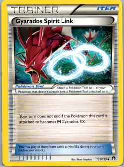 2x POKEMON GYARADOS SPIRIT LINK 101/122 REV HOLO & REGULAR TRAINER BREAKPOINT LP - Image 3