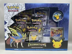Pokemon TCG Celebrations Deluxe Pin Collection Box Zacian Lv X Pikachu Sealed 820650809422 - Image 1