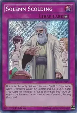 YUGIOH SOLEMN SCOLDING SECRET RARE NEAR MINT NECH-EN079 - Image 1