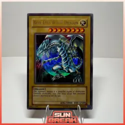 Yu-Gi-Oh Blue-Eyes White Dragon-JMP-001-Ultra Rare Holo-1996-89631139 MP/HP - Image 1