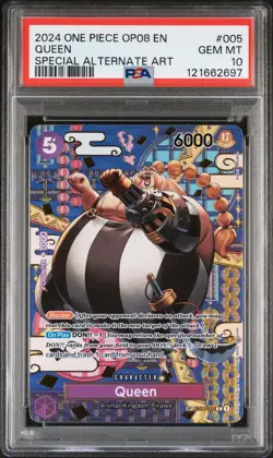 One Piece ST04-005 Queen OP08 Special SP Art Alternate Parallel English PSA 10 - Image 2