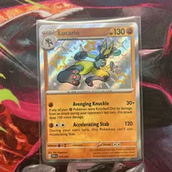Pokemon TCG Lucario Paldean Fates Shiny Rare Holo Card 174/091 NM Condition - Image 1