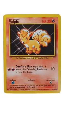 Pokemon TCG VULPIX 68/102 BASE SET ERROR CARD HP 50 NOT 50 HP - Image 1