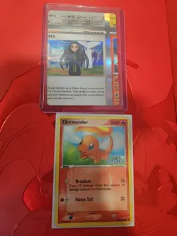 Pokemon Miscut Trainer Card Comes With FREE STAMPED Charmander Crystal Guardians - Image 3
