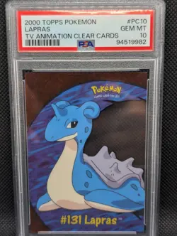 2000 Topps #131 Lapras PC10 Pokemon TV Animation Edition Series 3 Clear card - Image 1