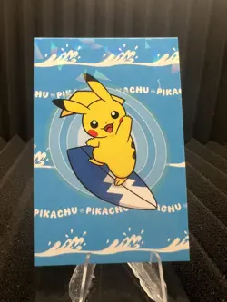 Surfing Pikachu - Cracked Ice Holo - Electric Pikachu Database - Pokemon - Image 1
