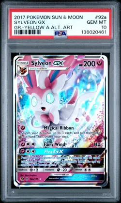 2017 POKEMON SUN & MOON GUARDIANS RISING #92A SYLVEON GX PSA 10 - Image 1