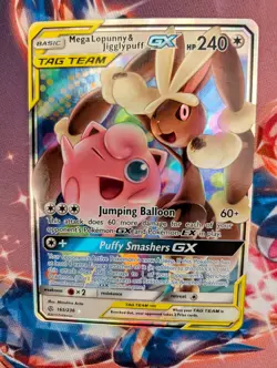 Pokemon Mega Lopunny & Jigglypuff Tag Team GX 165/236 Cosmic Eclipse NM/M - Image 1