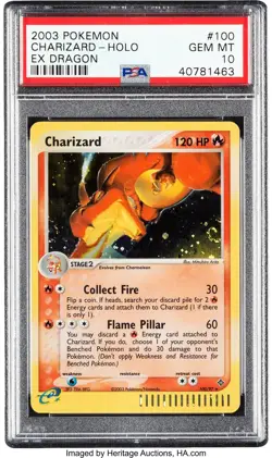 PSA 10 Charizard Glurak Holo 2003 Pokemon EX Dragon Englisch GEM Mint #100 Rare - Image 1