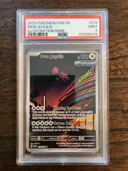 Pokemon TCG Iron Jugulis 216 Illustration Rare Paradox Rift PSA 9 - Image 1