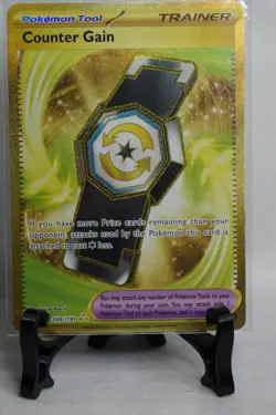 Pokemon TCG Counter Gain 249/191 Gold Secret Rare Surging Sparks Hyper Rare - Image 1